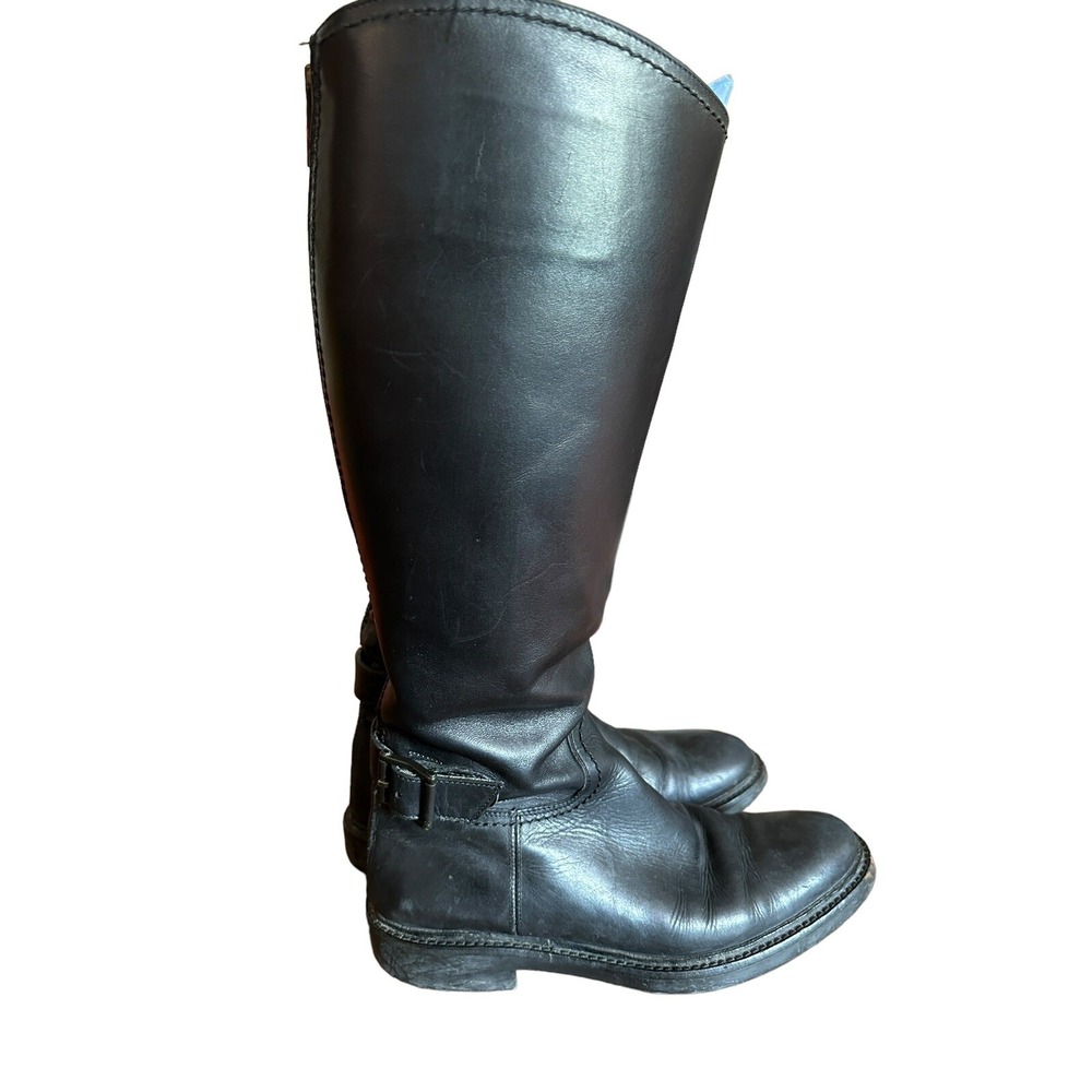 Ladies Gucci Black Leather 16.5" Riding Boot W/Back Zipper & Buckle Size 7.5 - Picture 1 of 10